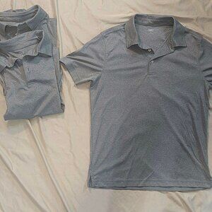 THREE men's Falls Creek polo-style button/collared short sleeve shirts - MEDIUM